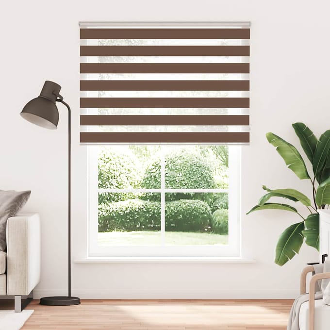 vidaXL - Zebra - rolgordijn - 165x230 - cm - stofbreedte - 160,9cm - polyester - bruin