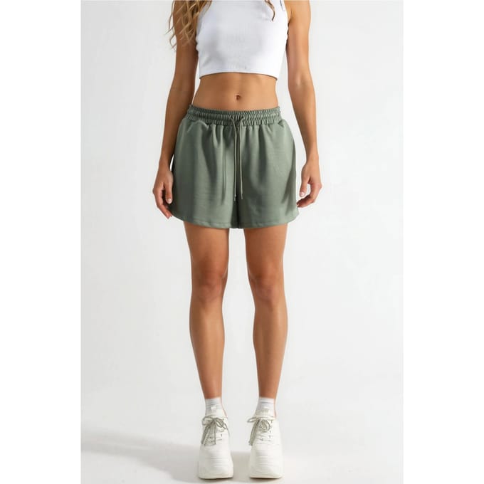 Elastische Taille Modal Korte Broek met Zakken