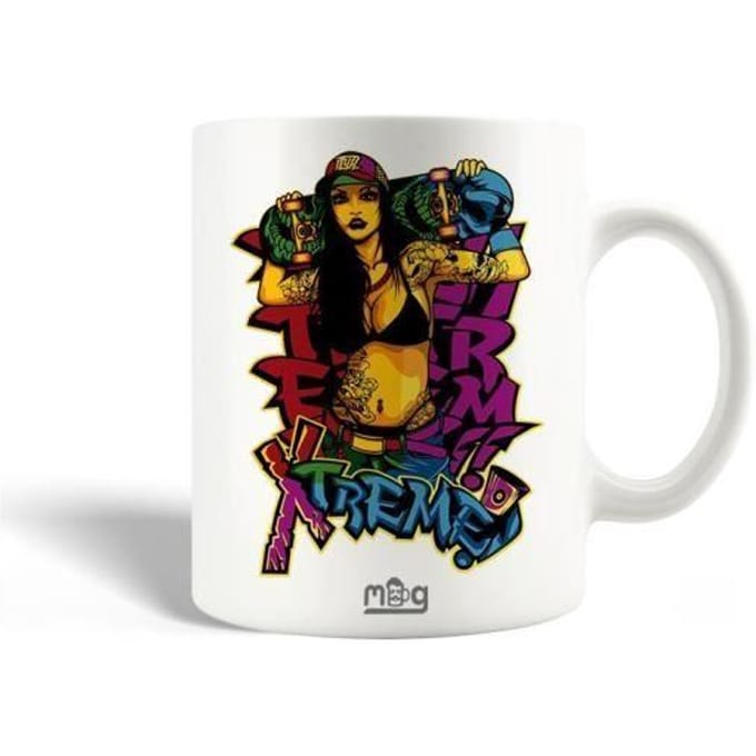 Mug en Céramique Xtreme Impression De Camiseta De Vector Skateboard Girl