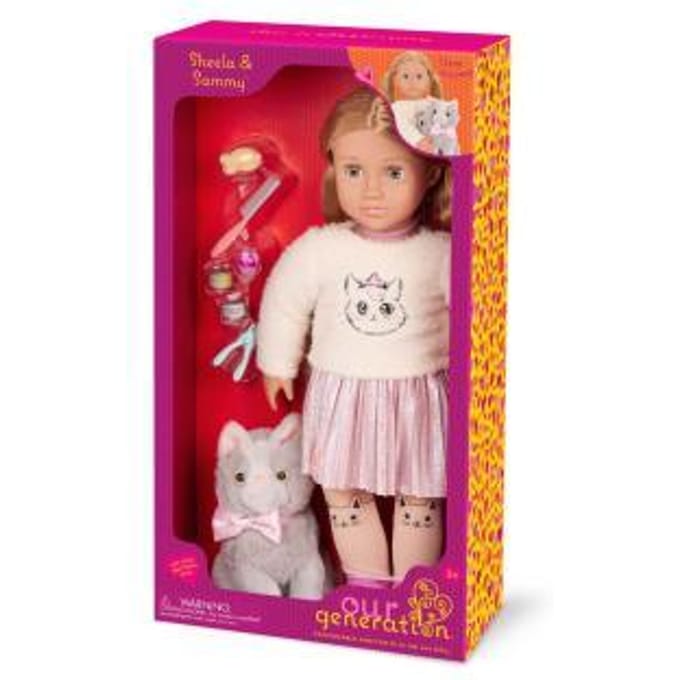 Our Generation Sheela 46cm en haar kat Sammy Speelpoppen