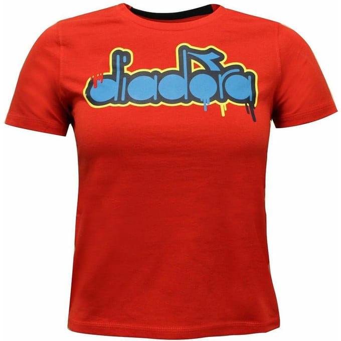 Diadora Logo Kinderen Rood T-Shirt