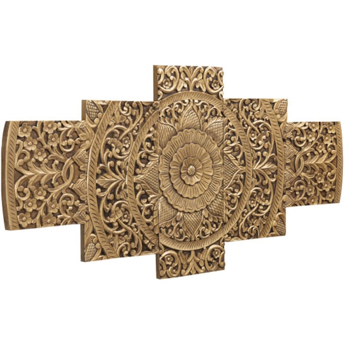 PTMD Wandpaneel Sharlene - 180x1x90 cm - MDF - Goud
