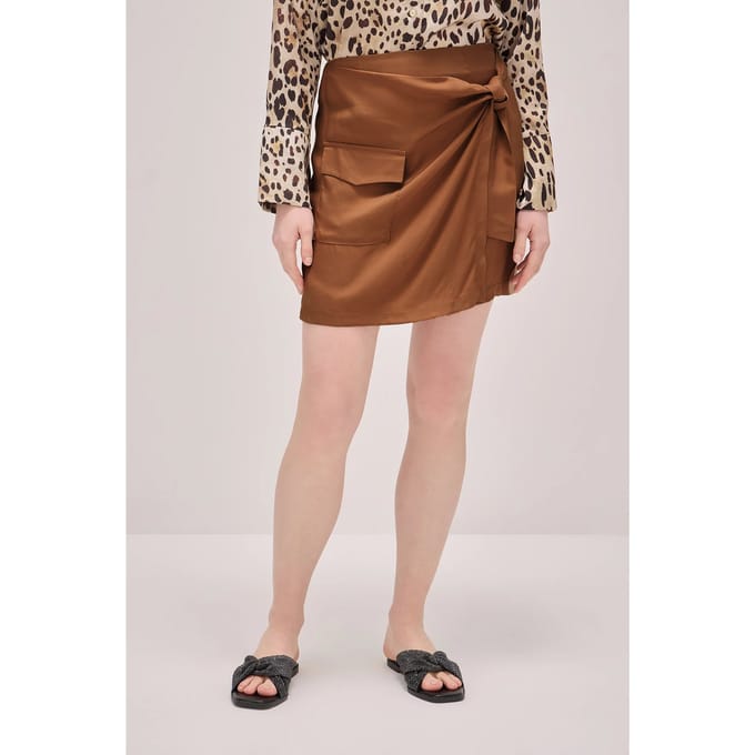 Oltre Short Skirt With Knot Beige Maat: 52 | Mini Rokken Outlet | Dames | Beige
