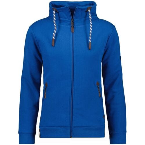 Ragman Vest Sweat Cardigan Stand Up Drawstring Collar Blauw / male