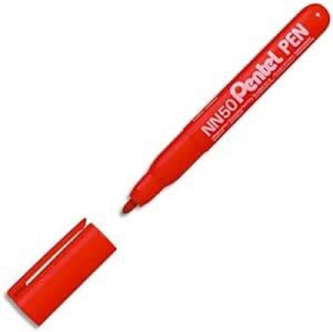Viltstift pentel nn50 rond 1.5-3mm rood - 12 stuks