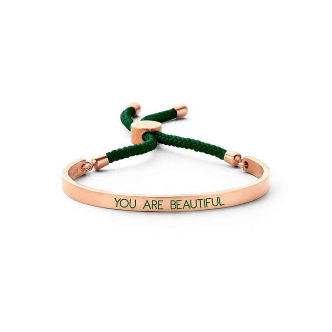 Key Moments 8KM-BC0038 Open Bangle 5mm You Are Beautiful - cadeau - donker groen