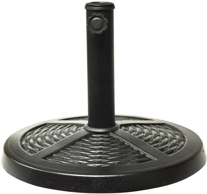 Parasolvoet - Paraplustandaard - Stabiele Parasol - Rotan Effect - 10 kg - Zwart