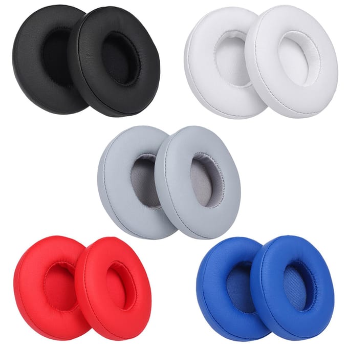 2 stuks vervangende oorkussens oorkussen voor Beats Solo 2 3 on-ear draadloze hoofdtelefoon wit wit