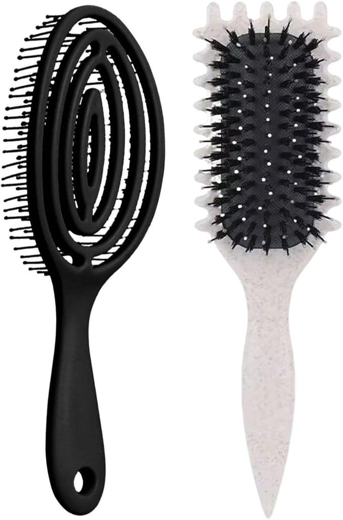 Krultang en Kam - Styling Tools Set - Haarstyling Thuis - Duurzame Materialen - Compact Formaat - Beige en Zwart