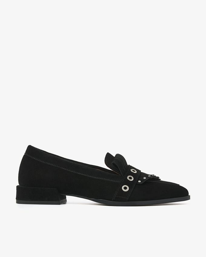 VIA VAI Jazz Emily Loafers Dames - Suède - Zwart - Maat 38,5