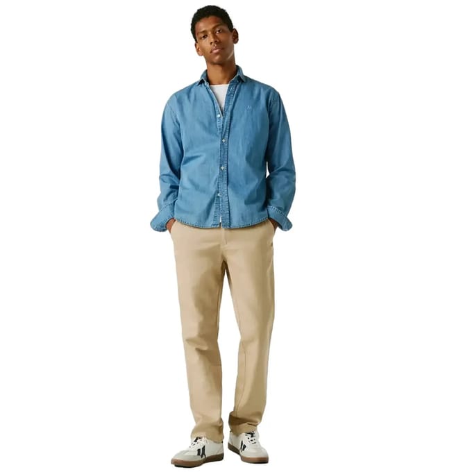 Pepe Jeans Beige Pull-On Comfort Chino-broek van linnen