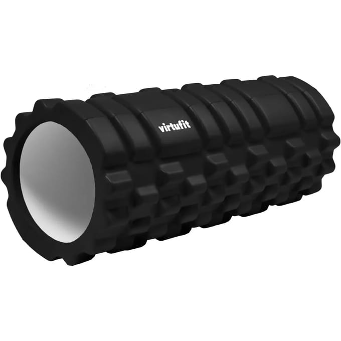 VirtuFit Foam Roller - Grid Massage Roller - 33 cm - Zwart - Foamrol - Foamroller