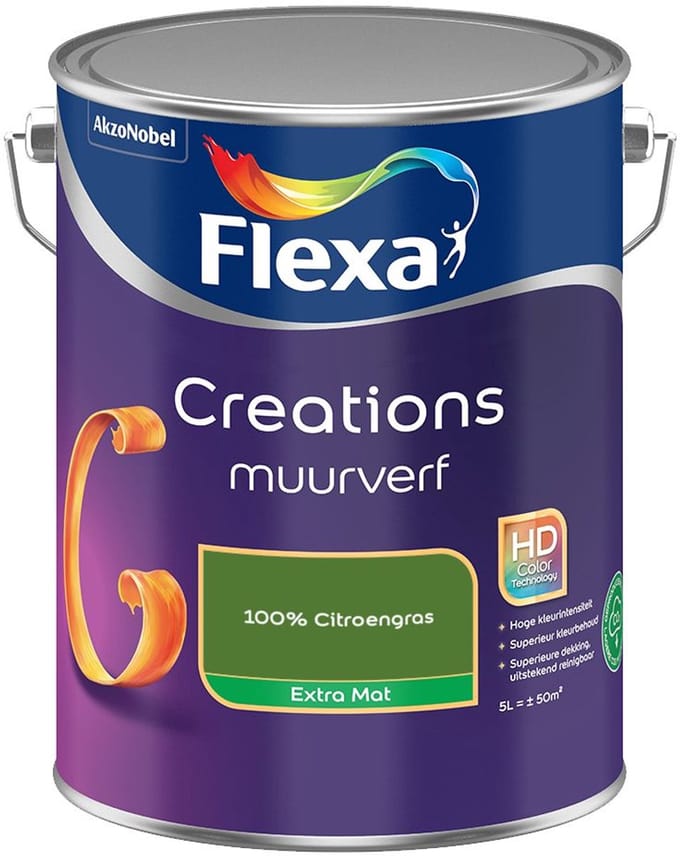 Flexa - Creations Muurverf Extra Mat - 100% Citroengras - Mengverf - 5 L