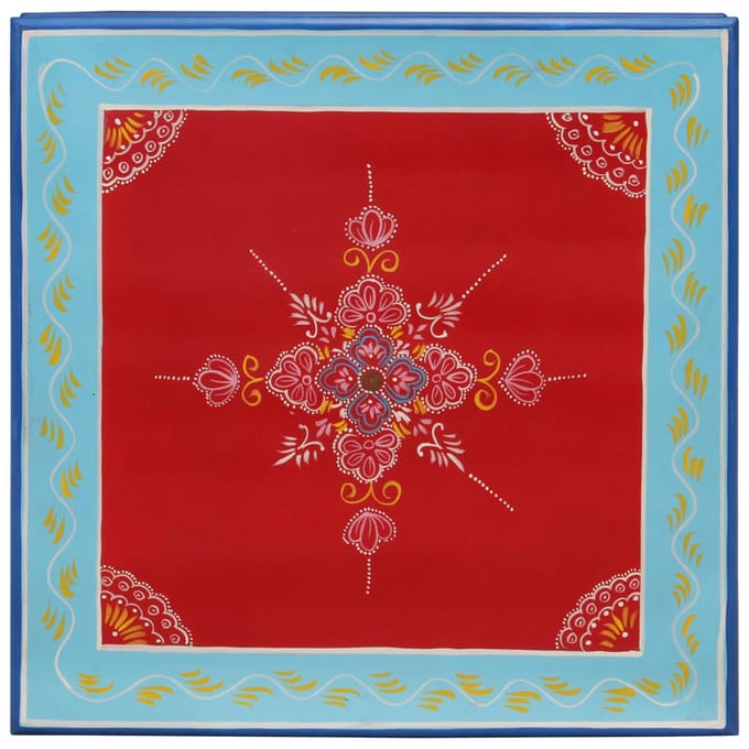 vidaXL - Salontafel - handbeschilderd - massief - mangohout - rood