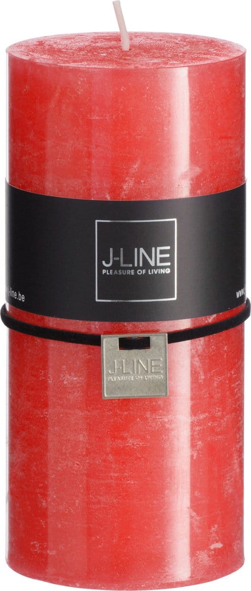 J-Line cilinderkaars - rood - large - 52U - 6 stuks