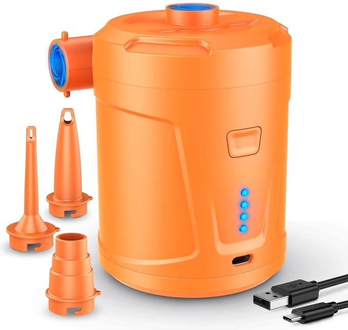 Unyqoos® Draagbare elektrische luchtpomp met oplaadbare accu voor diverse opblaasobjecten