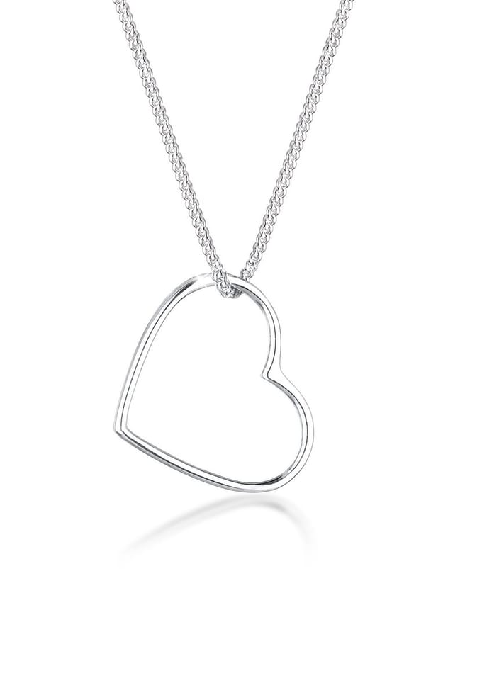 Elli Halsketting 925 Sterling Zilverkleurig Hartje