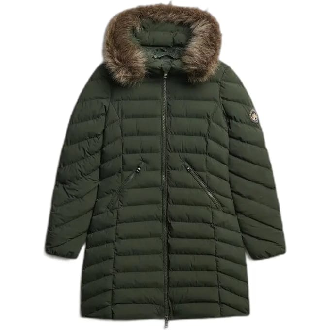 Superdry - Fuji Jas Met Capuchon En Imitatiebont - Dames - Gewatteerde jassen
