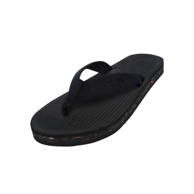 Indosol Zwarte Slipper Teenslipper Reversole Flip Flops - Black (W6-7) black