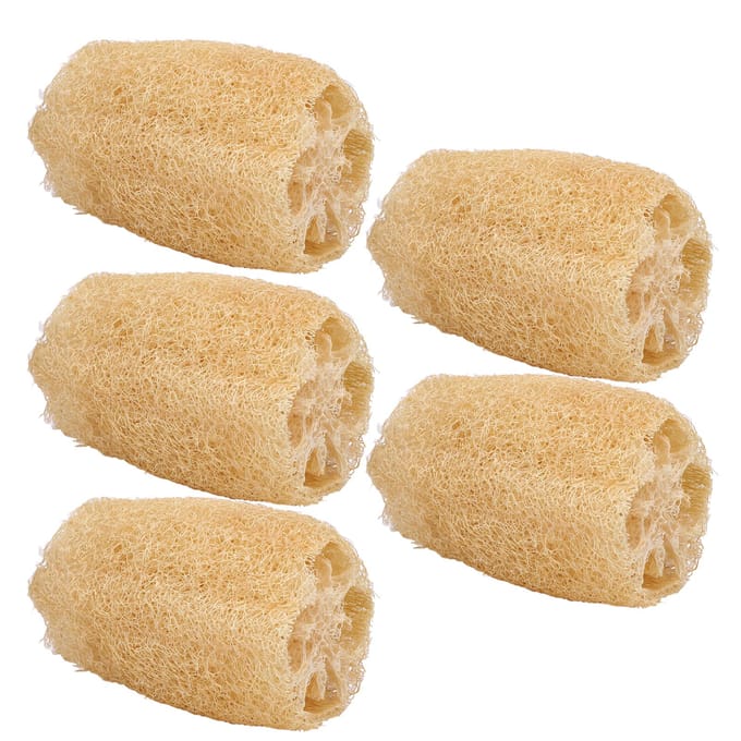 5 STUKS Loofah Afwasborstel Effectieve Reiniging Multifunctioneel Afwasmiddel Lichaamssponzen Schuurmiddel voor beige