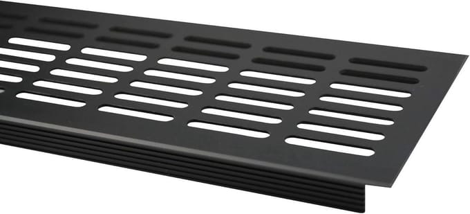 Ventilatierooster 100mm Geperforeerd Aluminium RVS-look | Diverse Lengtes en Kleuren