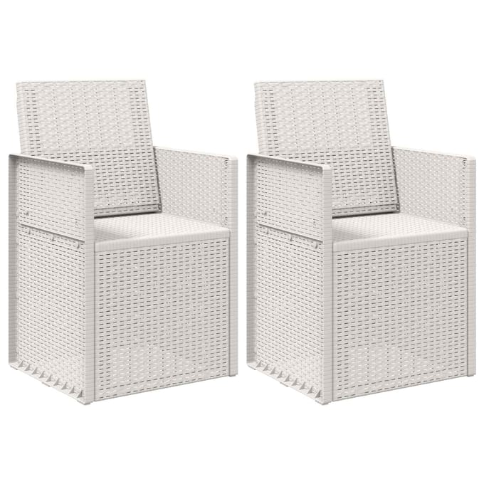vidaXL - Tuinstoelen - 2 - st - Wit - PP