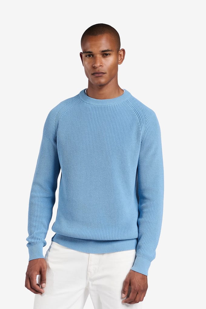 No Label Colton High Twist Cotton Blue Größe: XXL | Pullover Outlet | Herren | Blau