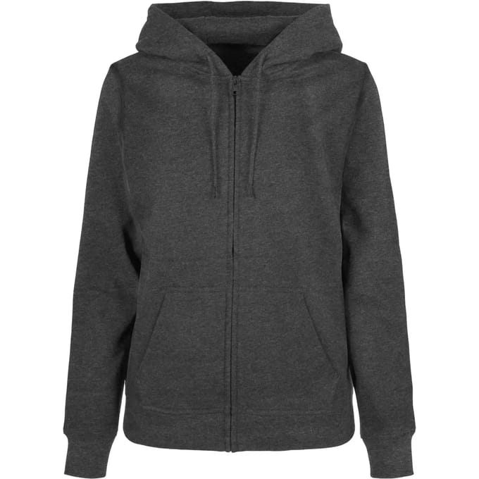 Build Your Brand Basic Sweatshirt Met Rits Grijs 2XL Vrouw