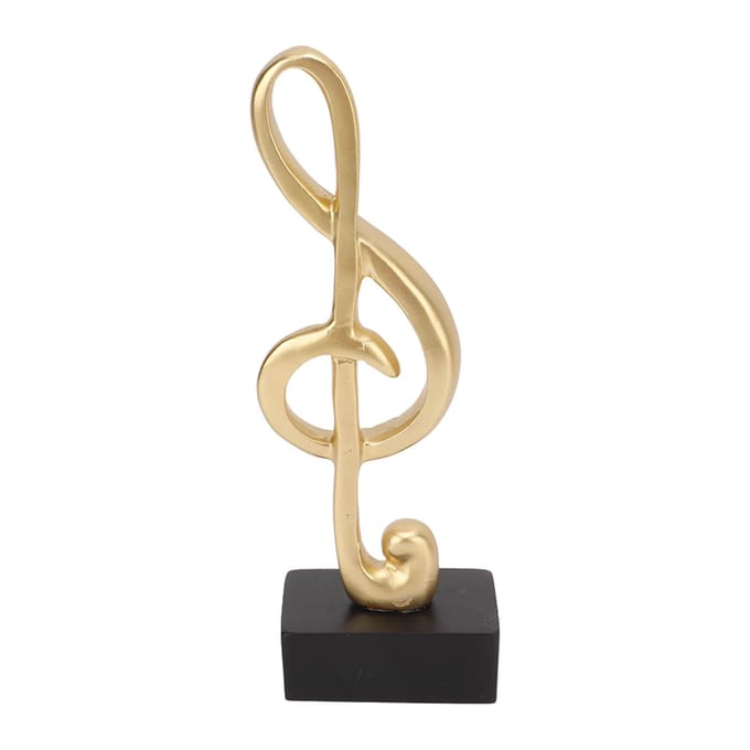 Muzieknoot Sculptuur Muzieknoot Vorm Elegant Eenvoudig Hars Muzieknoot Tafelsculptuur voor Kantoor beige