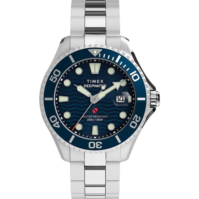 Timex Deep Water Meridian TW2W81900 Horloge - Staal - Zilverkleurig - Ø 44 mm