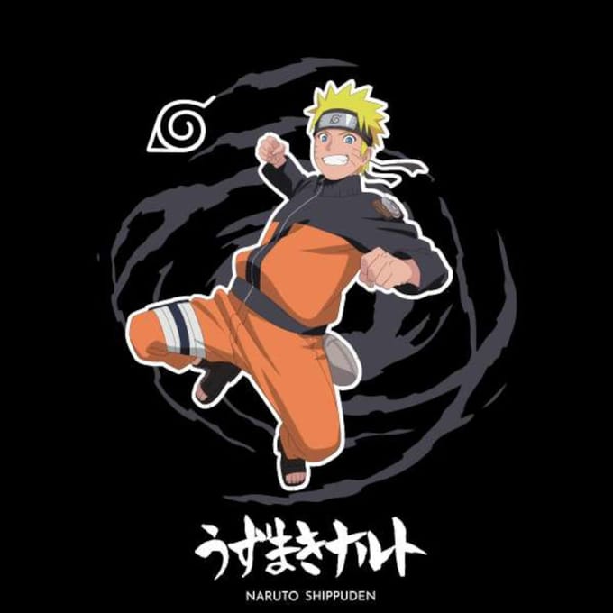 Naruto Jump Unisex T-Shirt - Black - XXL