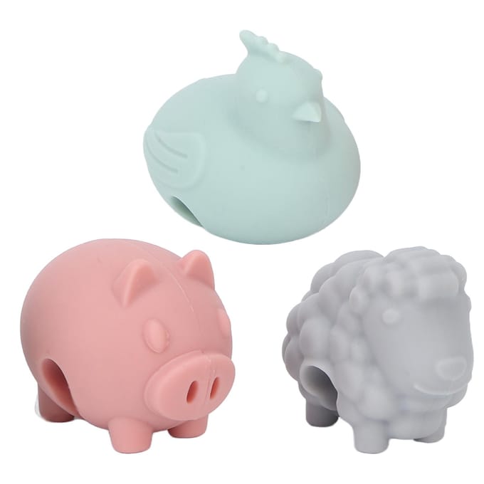 3 stuks Pot Zijklemmen Voorkomen Overkoken Siliconen Leuke Dierenvorm Potdeksel Optilklemmen Keuken pink