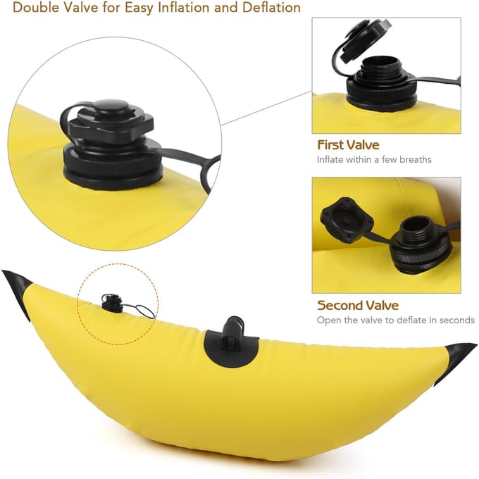 Kayak PVC Gonflable Stabilisateur Kayak Canöe Bateau de Pêche Debout Flotteur Système de Stabilisation blanc