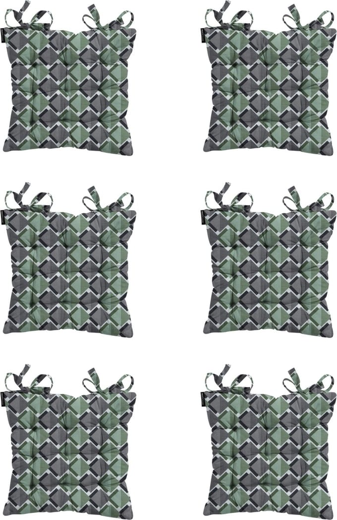 Madison - Zitkussen - Universeel - 6 stuks - 46 x 46 cm - Siem Green - Tuin - Toscane