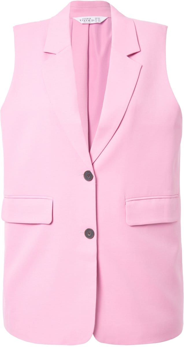Studio Untold - Dames - Gilet oversized split met knoop op de achterkant - Rosa - Maat 54+