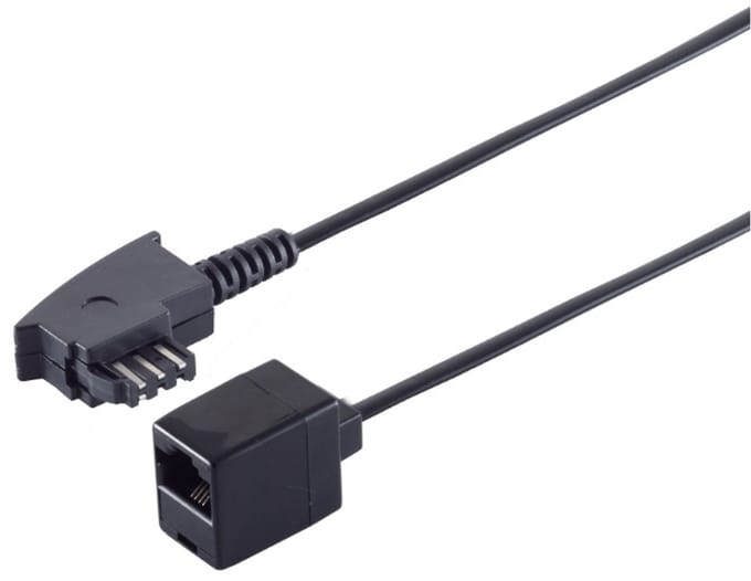 TAE-F - RJ45 adapter | 4-aderig (8P4C) | zwart | 0,20 meter