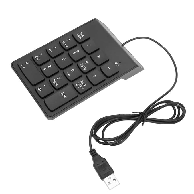 Numeriek Toetsenbord 18 Toetsen USB2.0 Plug and Play Ergonomisch Ontwerp Draagbaar Formaat Antislip Mat Breed