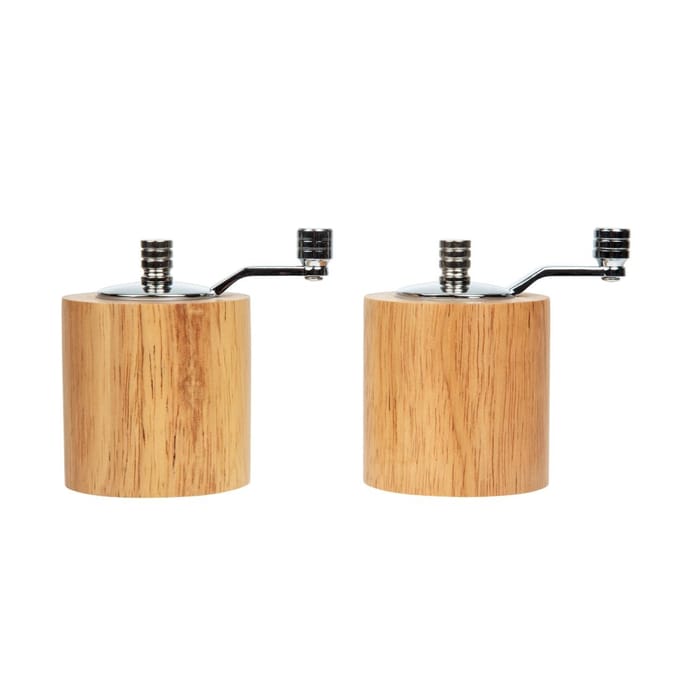 Olympia peper- en zoutmolen set licht hout 8.5cm