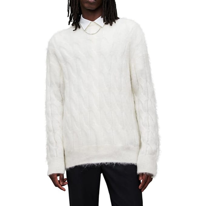 AllSaints Kosmic Crew Ecru Taglia: S | Maglioni a maglia Outlet | Uomo | Marrone
