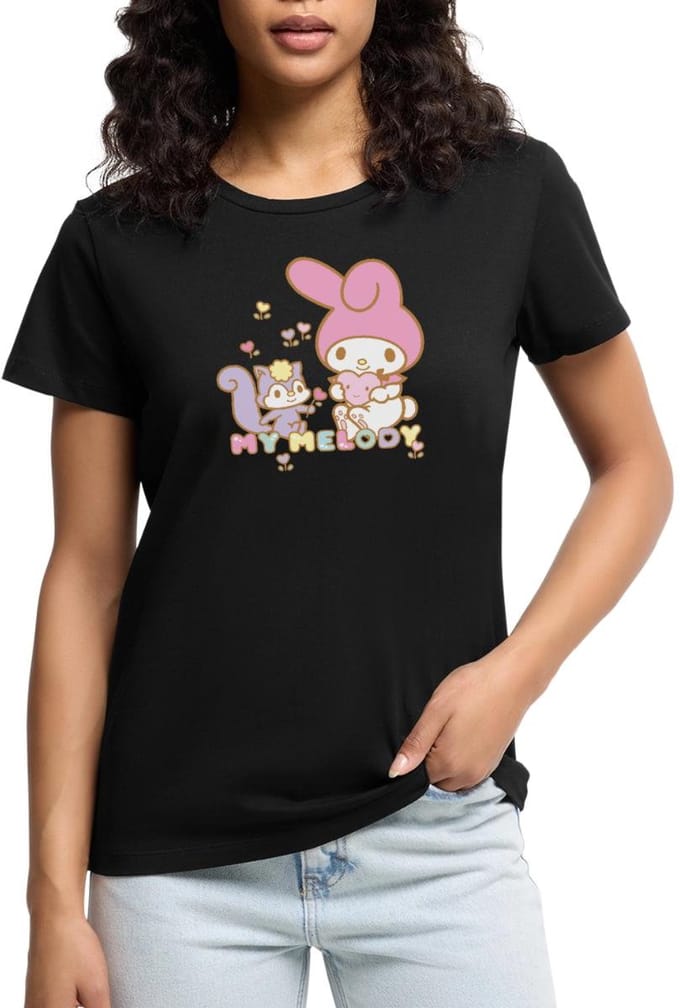 My Melody Plukt Hartbloemen Met Risu Premium T Shirt Dames