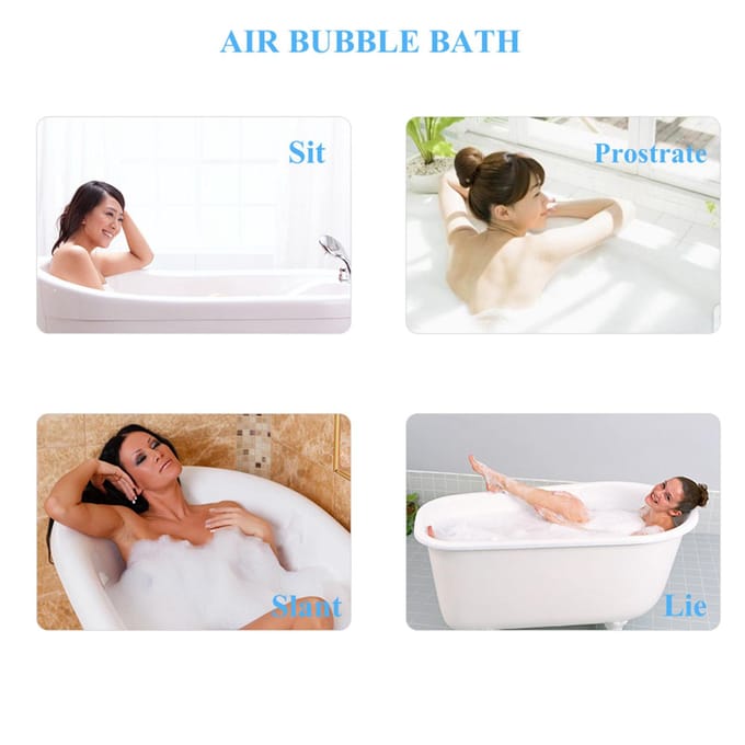 Waterbestendig Luchtbellenbad Ozon Lichaamsspa Massagemat met Luchtslang EU Plug beige