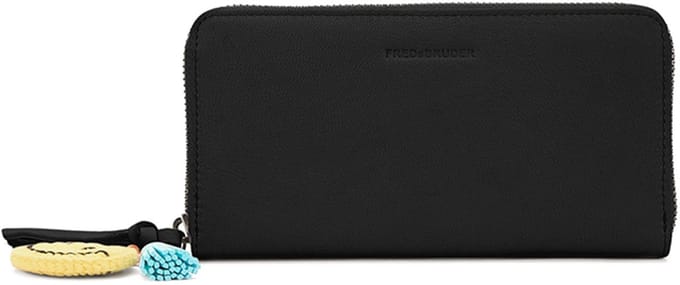 FredsBruder Take A Smile Portemonnee Leer 19 cm - Dames - Horizontaal - black