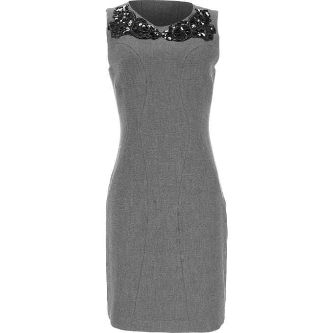 Diane Von Furstenberg Mackenzie jurk met versieringen in grijs polyester