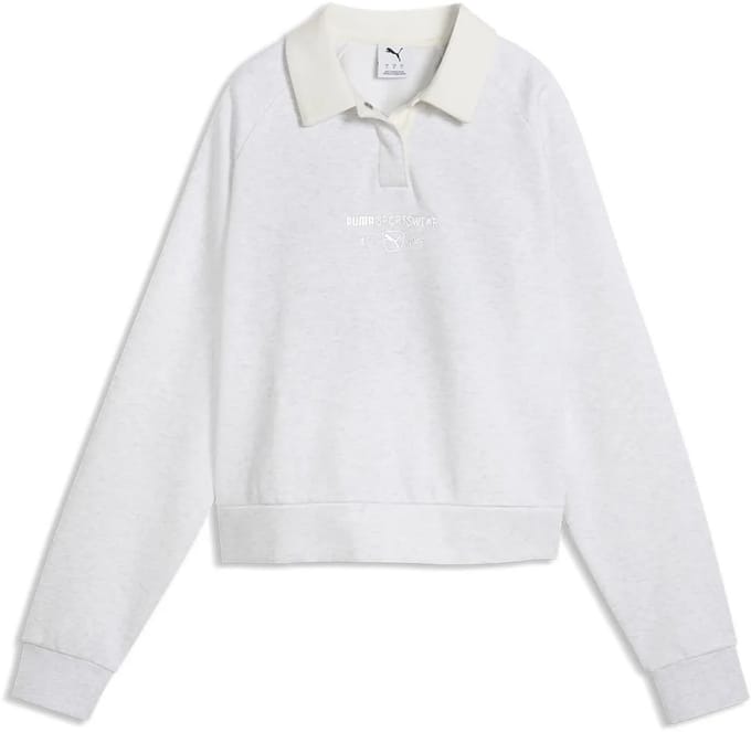 Puma Class Relaxed Lange Mouw Poloshirt Wit S Vrouw