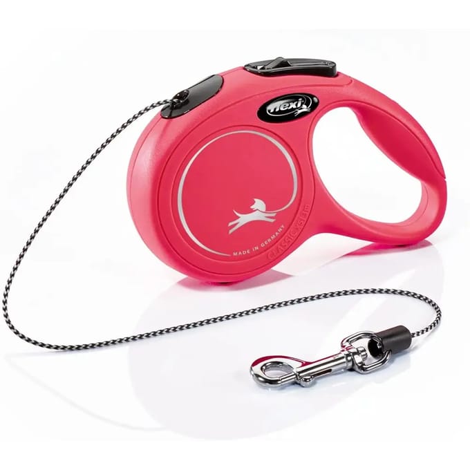 Flexi New Classic Koord - Hondenriem - Rood - XS - 3 M