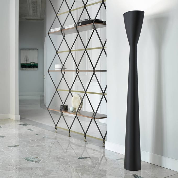 Luceplan LED uplighter vloerlamp Carrara met dimmer, zwart