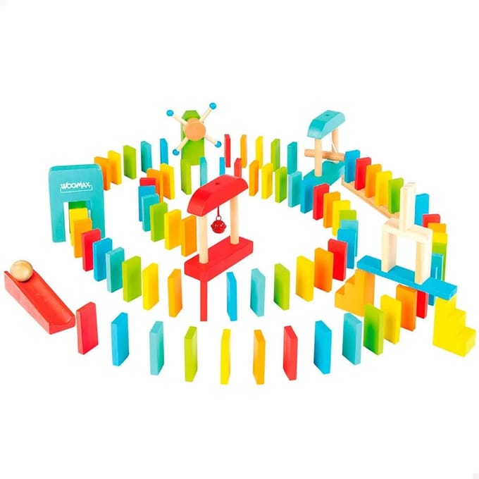 Woomax Dynamisch Eco Houten Domino Spel 23x23x5 Cm Transparant Kinderen
