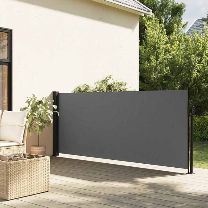 vidaXL - Uitschuifbaar - zijluifel - antraciet - 100x500 - cm