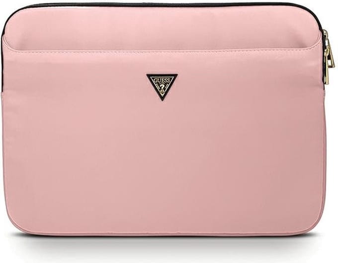 Guess Nylon Triangle Logo Sleeve - Geschikt voor o.a. Laptops (13") - Roze