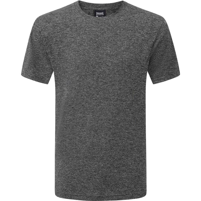 Lonsdale Effen polyester T-shirt voor heren (Zwart gemêleerd)